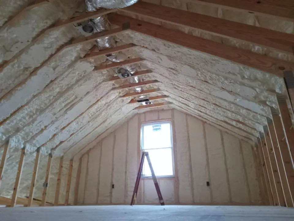 Spray foam roofing application for Crawl Space Insulation project in Laketon